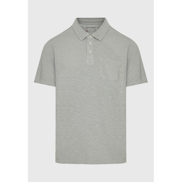 Ανδρικό polo μπλούζα  FUNKY BUDDHA Garment dyed FBM009-011-11 γκρι Ανδρικά