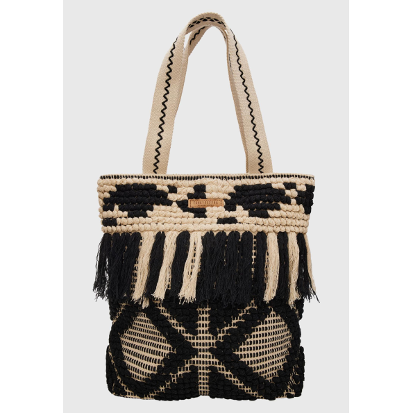 Γυναικεία τσάντα παραλίας FUNKY BUDDHA FBL009-166-10 μαύρη