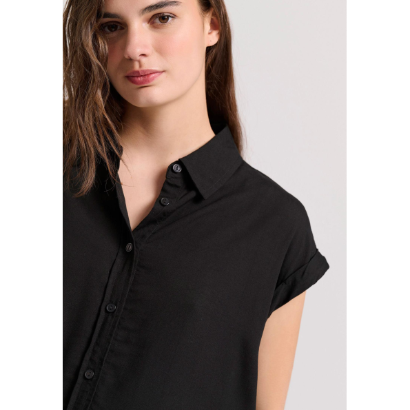 Γυναικείο κοντομάνικο πουκάμισο FUNKY BUDDHA  FBL009-100-05 μαύρο 