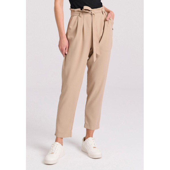Γυναικείο παντελόνι FUNKY BUDDHA FBL009-118-02 μπεζ 