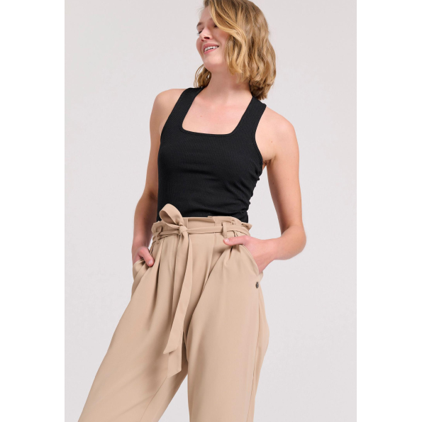 Γυναικείο παντελόνι FUNKY BUDDHA FBL009-118-02 μπεζ  Γυναικεία