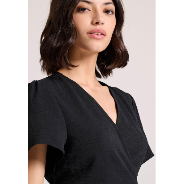 Γυναικείο cropped top FUNKY BUDDHA FBL009-121-17 μαύρο Γυναικεία