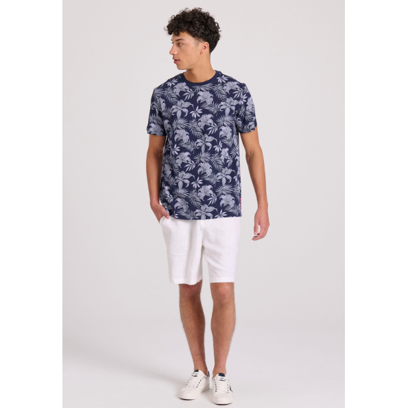 Ανδρικό  t-shirt FUNKY BUDDHA FBM009-080-04 μπλε εμπριμέ  Ανδρικά