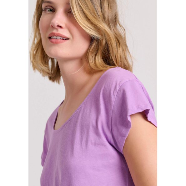 Γυναικείο t-shirt FUNKY BUDDHA FBL009-105-04 μοβ  Γυναικεία