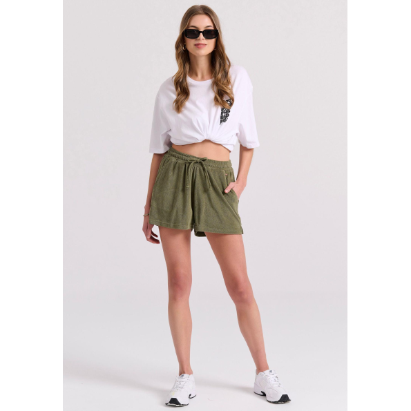Γυναικείο σορτς FUNKY BUDDHA FBL009-103-03 χακί