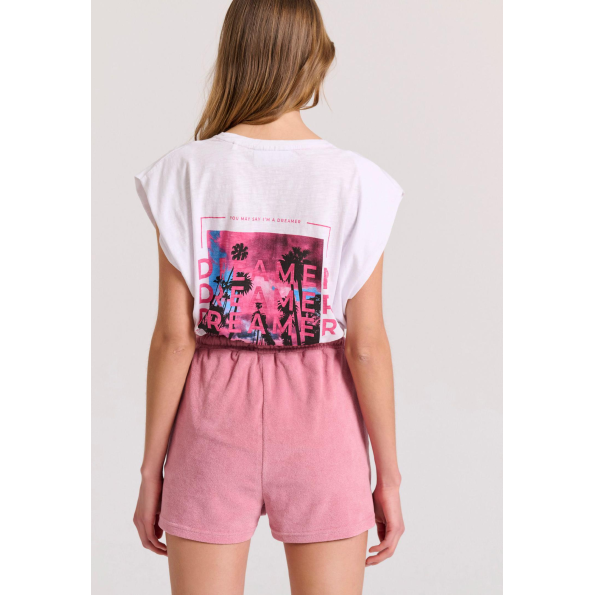 Γυναικείο σορτς FUNKY BUDDHA FBL009-103-03 ροζ Γυναικεία