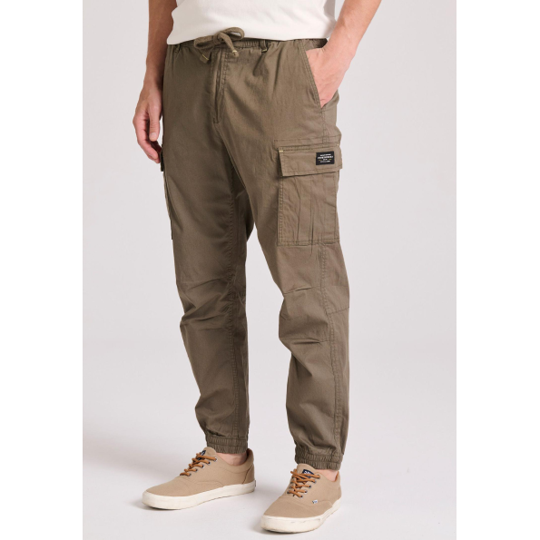 Ανδρικό cargo παντελόνι FUNKY BUDDHA  FBM009-034-02 χακί