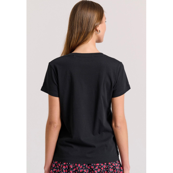 Γυναικείο t-shirt  FUNKY BUDDHA FBL009-103-04 μαύρο 