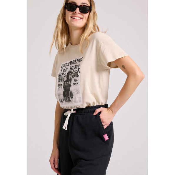 Γυναικείο t-shirt  FUNKY BUDDHA FBL009-124-04 μπεζ 