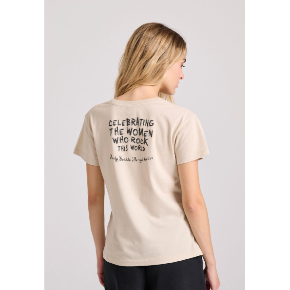Γυναικείο t-shirt  FUNKY BUDDHA FBL009-124-04 μπεζ 