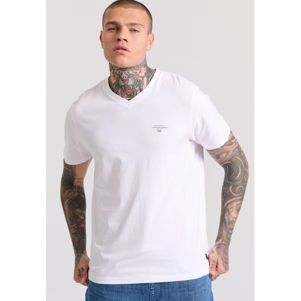 Ανδρικό t-shirt FUNKY BUDDHA FBM009-002-04 λευκό