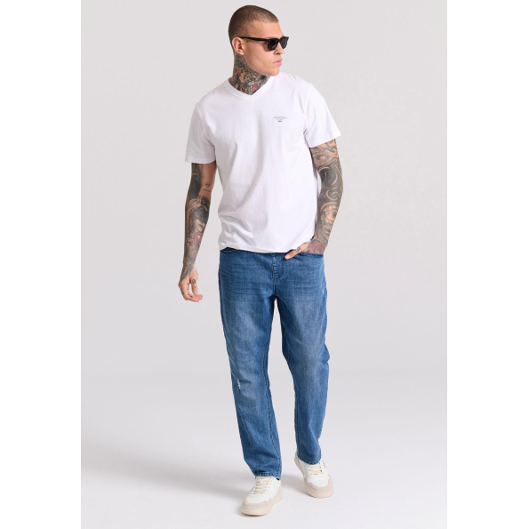 Ανδρικό t-shirt FUNKY BUDDHA FBM009-002-04 λευκό Ανδρικά