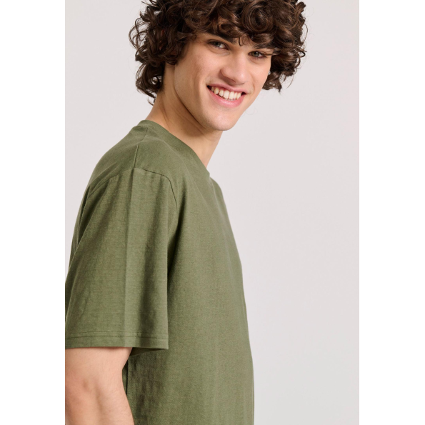 Ανδρικό t-shirt FUNKY BUDDHA FBM009-083-04 λαδί  Ανδρικά