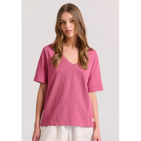 Γυναικείο t-shirt  FUNKY BUDDHA FBL009-176-04 ροζ