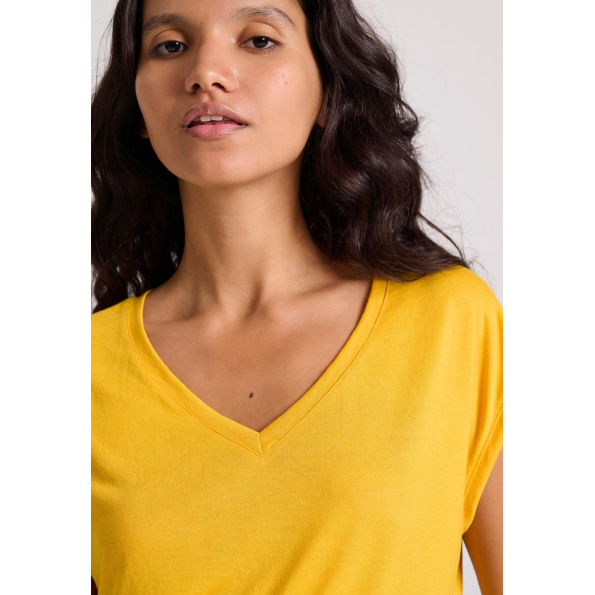 Γυναικείο t-shirt FUNKY BUDDHA FBL009-107-04 κίτρινο