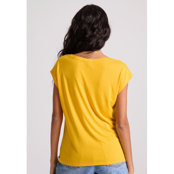 Γυναικείο t-shirt FUNKY BUDDHA FBL009-107-04 κίτρινο