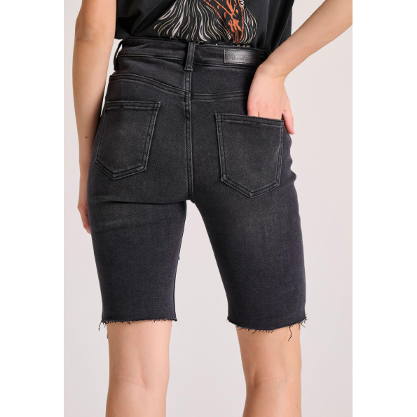 Γυναικείο τζιν βερμούδα FUNKY BUDDHA FBL009-163-03 μαύρο  Γυναικεία