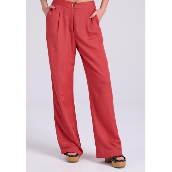 Γυναικεία παντελόνα FUNKY BUDDHA FBL009-106-02 κόκκινη