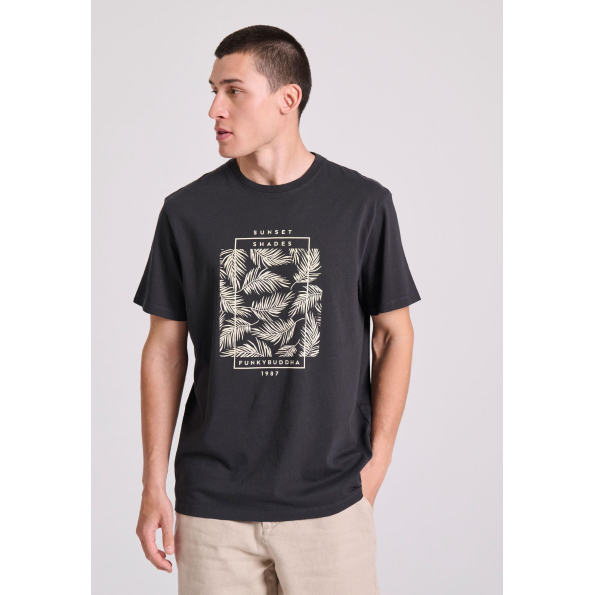 Aνδρικό T-shirt FUNKY BUDDHA FBM009-065-04 μαύρο