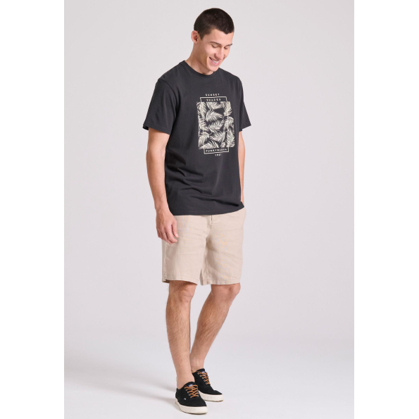 Aνδρικό T-shirt FUNKY BUDDHA FBM009-065-04 μαύρο Ανδρικά
