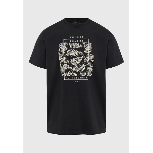 Aνδρικό T-shirt FUNKY BUDDHA FBM009-065-04 μαύρο Ανδρικά