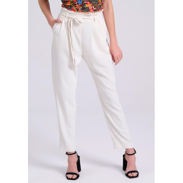 Γυναικείο cropped παντελόνι FUNKY BUDDHA FBL009-118-02 λευκό 
