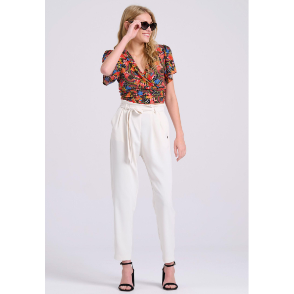Γυναικείο cropped παντελόνι FUNKY BUDDHA FBL009-118-02 λευκό 