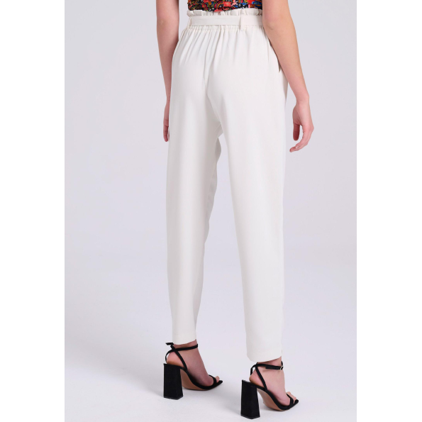 Γυναικείο cropped παντελόνι FUNKY BUDDHA FBL009-118-02 λευκό 