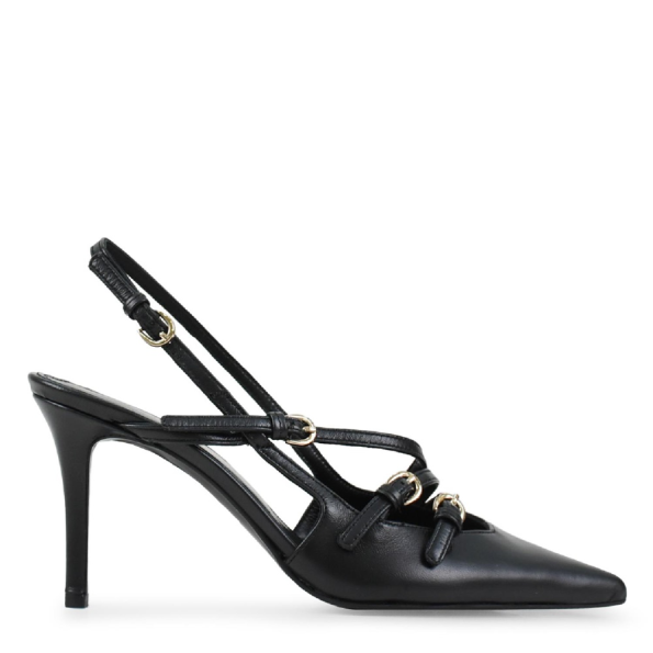 Γυναικείες slingback γόβες TSAKIRIS MALLAS T41007014 μαύρες