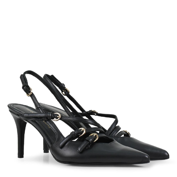 Γυναικείες slingback γόβες TSAKIRIS MALLAS T41007014 μαύρες