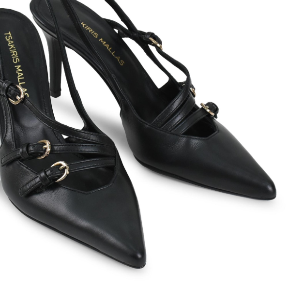Γυναικείες slingback γόβες TSAKIRIS MALLAS T41007014 μαύρες