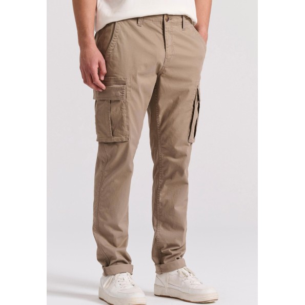 Ανδρικό comfort cargo παντελόνι FUNKY BUDDHA μπεζ καφέ