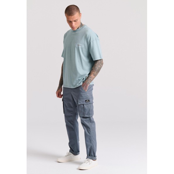 Ανδρικό comfort cargo παντελόνι FUNKY BUDDHA μπλε Ανδρικά