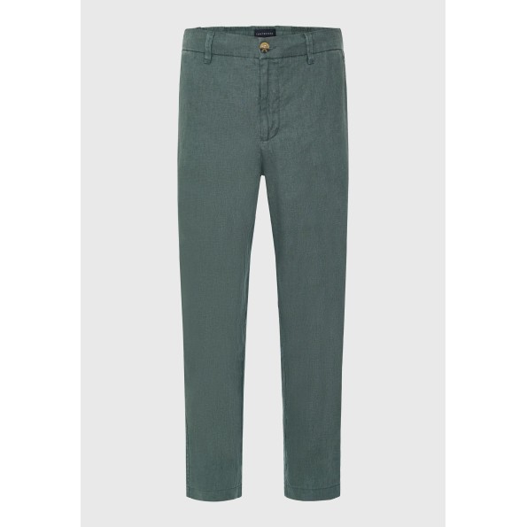 Ανδρικό linen blend casual chino παντελόνι FUNKY BUDDHA πράσινο Ανδρικά