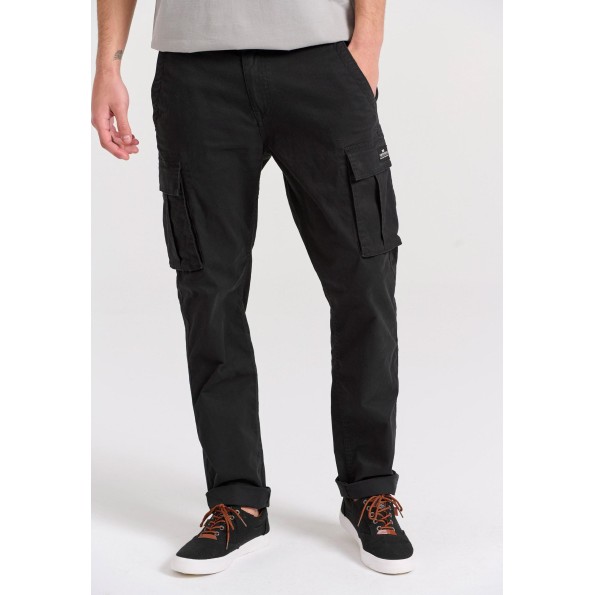 Ανδρικό comfort cargo παντελόνι FUNKY BUDDHA The essentials μαύρο