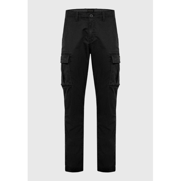 Ανδρικό comfort cargo παντελόνι FUNKY BUDDHA The essentials μαύρο Ανδρικά