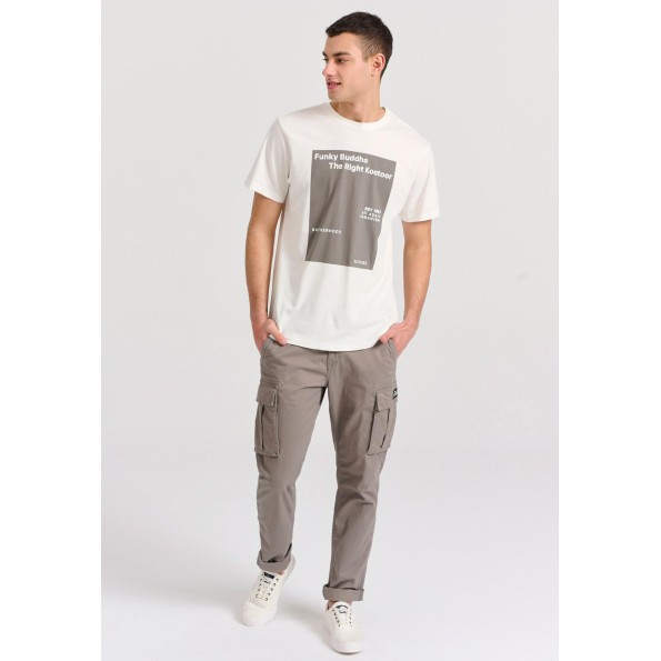 Ανδρικό comfort cargo παντελόνι FUNKY BUDDHA The essentials γκρι Ανδρικά