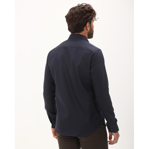 Ανδρικό πουκάμισο NAVY & GREEN comfort fit σκούρο μπλε Ανδρικά