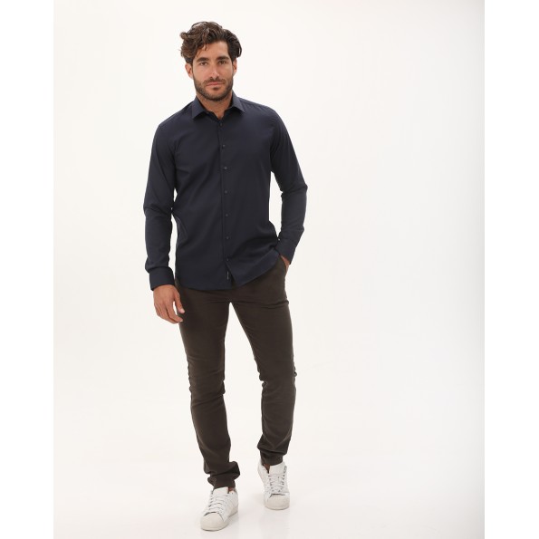 Ανδρικό πουκάμισο NAVY & GREEN comfort fit σκούρο μπλε Ανδρικά
