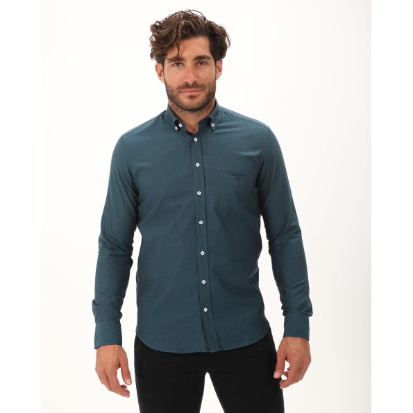 Ανδρικό πουκάμισο NAVY & GREEN comfort fit πράσινο
