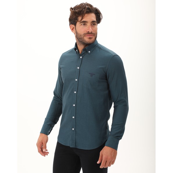 Ανδρικό πουκάμισο NAVY & GREEN comfort fit πράσινο Ανδρικά