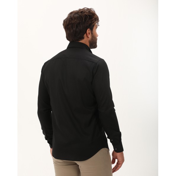 Ανδρικό πουκάμισο NAVY & GREEN comfort fit μαύρο Ανδρικά