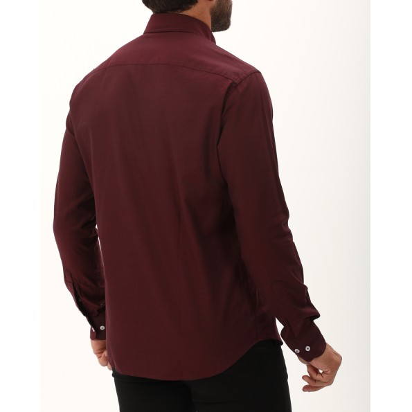 Ανδρικό πουκάμισο NAVY & GREEN comfort fit μπορντό Ανδρικά