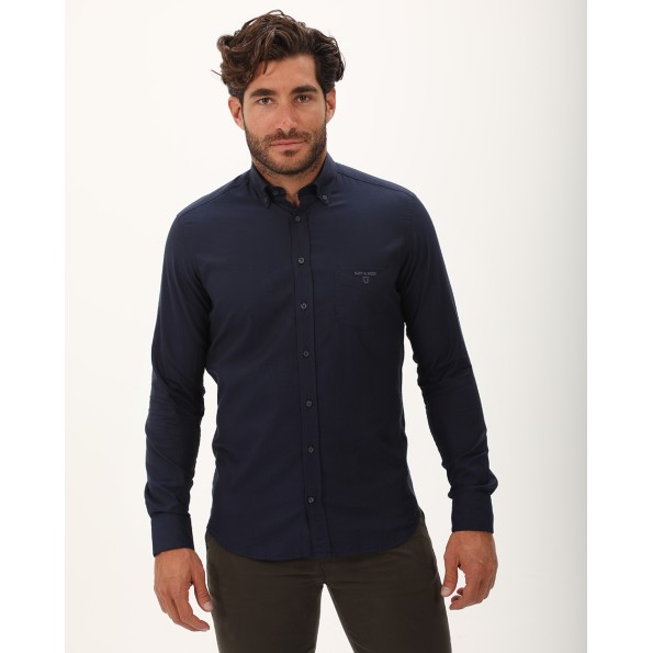 Ανδρικό πουκάμισο NAVY & GREEN comfort fit ναυτικό μπλε