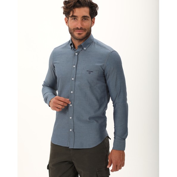 Ανδρικό πουκάμισο NAVY & GREEN comfort fit μπλε Ανδρικά