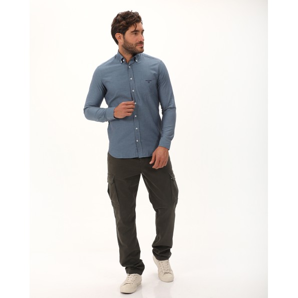 Ανδρικό πουκάμισο NAVY & GREEN comfort fit μπλε Ανδρικά