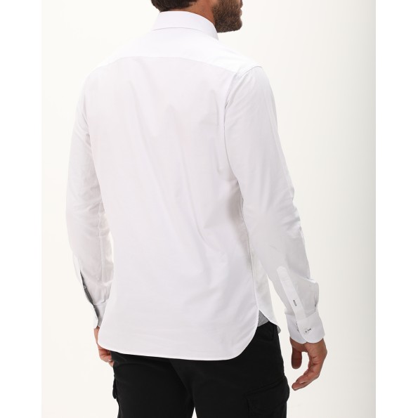 Ανδρικό πουκάμισο NAVY & GREEN comfort fit λευκό Ανδρικά