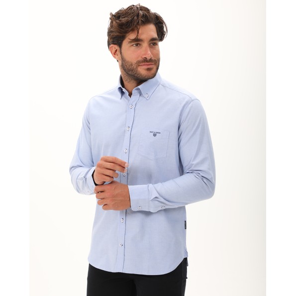 Ανδρικό πουκάμισο NAVY & GREEN comfort fit γαλάζιο Ανδρικά