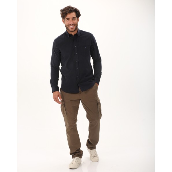 Ανδρικό πουκάμισο NAVY & GREEN comfort fit ναυτικό μπλε Ανδρικά