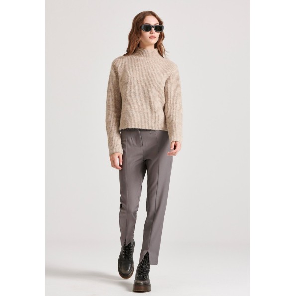 Γυναικείο cropped παντελόνι FUNKY BUDDHA FBL010-133-02 γκρι Γυναικεία